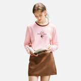 Soft Knit Crewneck Printed Long Sleeve T-Shirt
