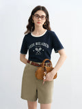 Vintage Contrast Stitch Round Neck T-Shirt