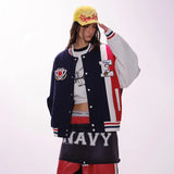 Y2K Embroidered Patchwork Baseball Varsity Jacket