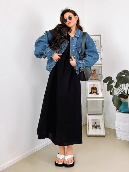 Vintage Blue Korean Design Denim Jacket