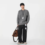 Stylish Crew Neck Knitted Jumper Sweater