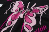 Women Sweet Vibrant Butterfly Graphic Knit Sweater