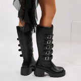 Y2K Gothic Buckle Belts Platform Leather Boot