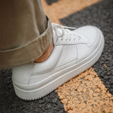 White Leather Breathable Sneakers