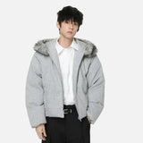 Streetwear Warm Solid Color Fur Hooded Jacket