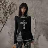 Grunge Patchwork Knitted Long Sleeve Top
