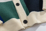 Colorblock Plaid Cardigan