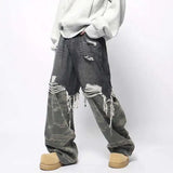 Stylish Camo Printed Straight Denim Jeans