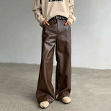 American Style Casual PU Leather Pants