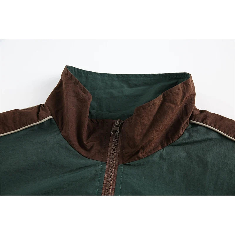 Vintage Patchwork Retro Windbreaker Jacket