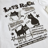 Y2K Funny Black Cat Cartoon Graphic Cotton T-Shirt