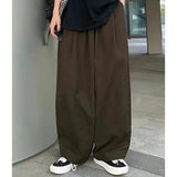 Retro Japanese Solid Color Elastic Pants
