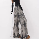 High Waist Loose Gothic Denim Straight Leg Jeans