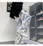 Zebra Printed Wide Leg Denim Jeans
