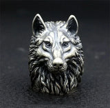 Retro Punk Style Wolf Head Ring
