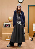 Fashionable Embroidered College Style Hooded Sweatshirt