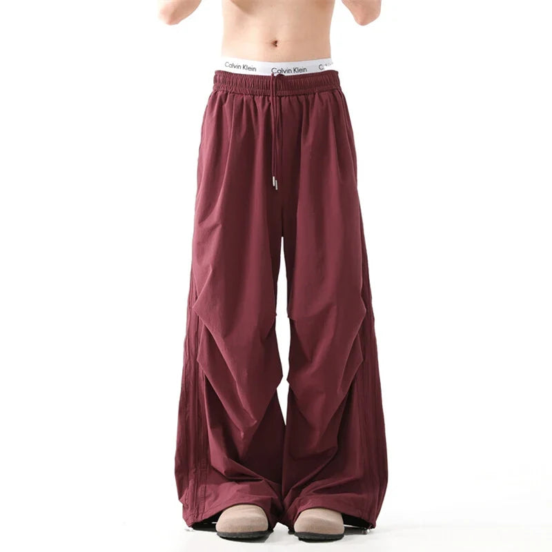 Summer Casual Pleated Wide Leg Pants