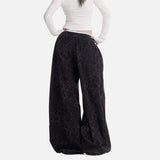 Y2K Leopard Print Sports Oversized Sweatpants