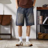 Versatile American Style Retro Washed Denim Short