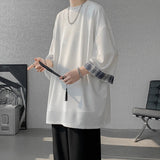 Cool Oversized Plaid Korean Style T-Shirt