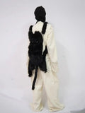 Fluffy Black Cat Backpack Bag