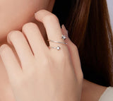 Minimalist Adjustable Sterling Silver Star Ring