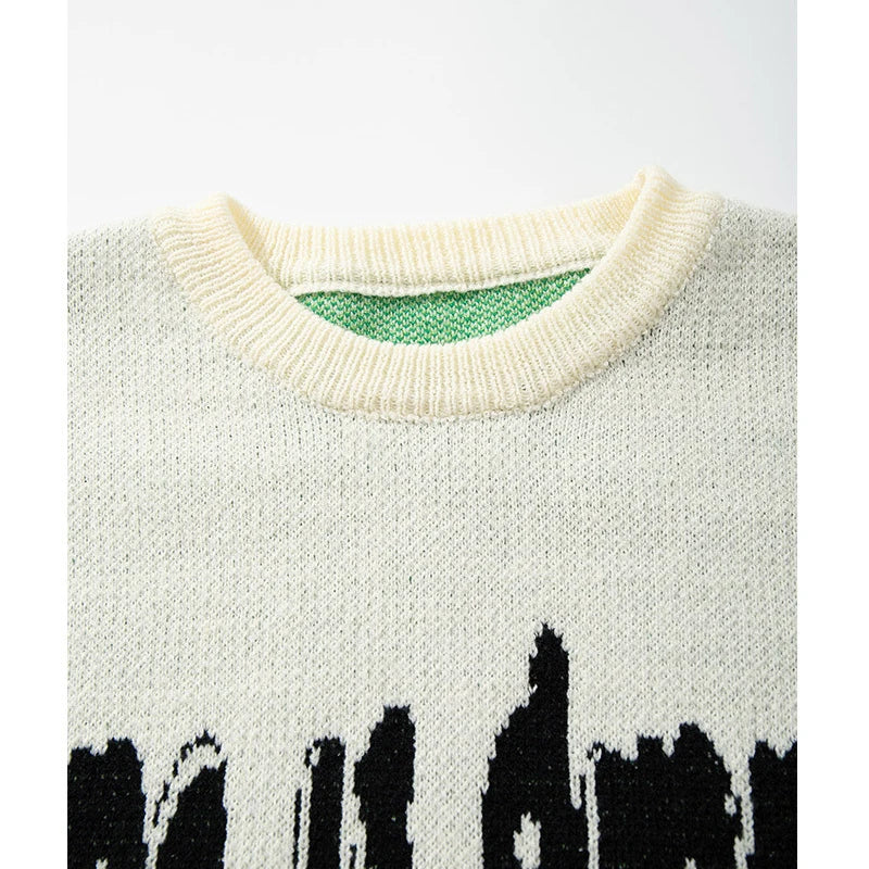 Cozy Oversized Knitted Crocodile Sweater