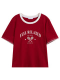 Vintage Contrast Stitch Round Neck T-Shirt