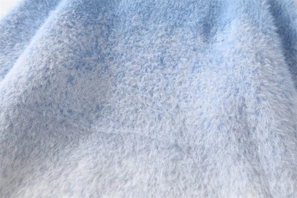 Fashionable Sky Ombre Gradient Fuzzy Sweater