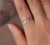 Minimalist Sterling Silver Ocean Wave Ring