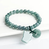 Talisman Blue Jadeite Fortune Cat Bracelet