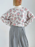 Turtleneck Leopard Women Sweater