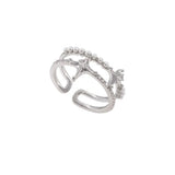 Romantic Pearl  Double Layer Star Ring