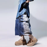 Retro Hip Hop Wide Leg Denim Jorts