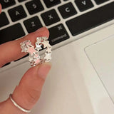 Y2K Twisted Star Open Ring