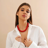 Bold Gothic Red Black Acrylic Necklace