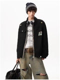 Y2K Trendy Loose Embroidered Lapel Jacket