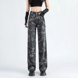 Y2K Camouflage High Waisted Wide Leg Jeans