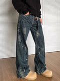 Model wearing the blue Y2K Vintage Worn-In Jeans