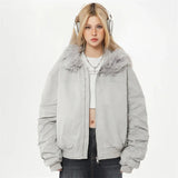 Stylish Lightweight Padded Fur Down Jacket