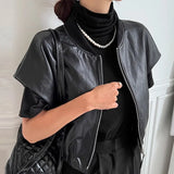 Winter Luxury Retro Autumn Leather Vest