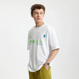 Model wearing the white Catalyst Quote T-Shirt
