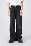 Vintage Distressed Straight Leg Denim Jeans