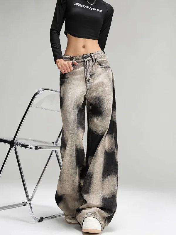 Denim Game Strong American Style Wide Leg Jeans