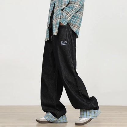 Luxury Straight & Sleek Patchwork Wide Leg Jeans