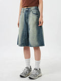 Vintage Ombre Wide Leg Denim Short