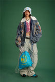 Y2K Thick Winter Patchwork Denim Jacket