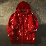 Y2k Butterfly Vintage Zip-up Hoodie