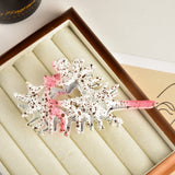 Front view of the khaki-pink Intricate Mettalic Hair Claw