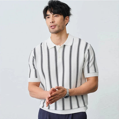 Men's Luxury Striped Casual Business Polo T-Shirt